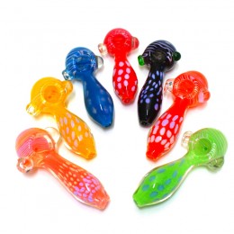 4.5" Colorful Dotted Design Heavy Duty Glass Hand Pipe