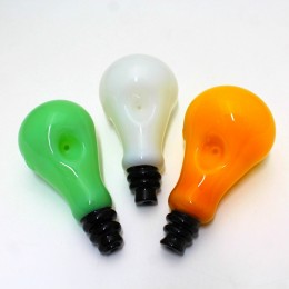 5" Bulb Design Solid Color Glass Hand Pipe