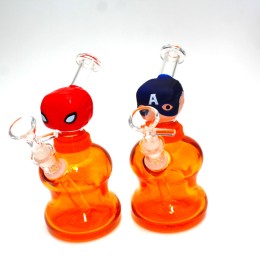 7" Orange Color Character Face Water Pipe With 14mm Male Handle Bowl  G-G