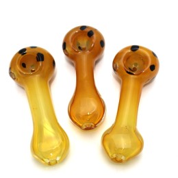 4" Doted Color Head Color Glass Pipe