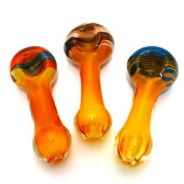 4.5" Swirl Color Heavy Duty Glass Hand Pipe