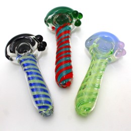 4.5" Swirl Tube  Color Thick Heavy Duty Glass Hand Pipe