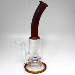 15'' High Up Cali  Made  With Curve  Design Water Pipe With 18 MM Male Banger 