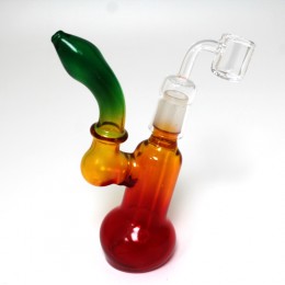 6'' Rasta Color Dab Rig Water Pipe With Banger 