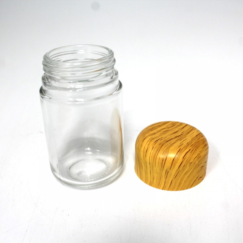 90 ML Wooden Top Glass Jar 