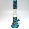 12.5'' Silicone Glow in The Dark  W / Glass Percolator Water Pipe With Bowl 