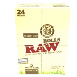 Raw Organic Hemp 5 Meter Rolls  24 Per Box