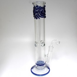 14'' Flat Bottom Straight With Design Water Pipe With 18 MM Male Banger 