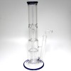 14''  Flat Bottom Design Dom  Percolator Water Pipe With 18 MM Male Banger 