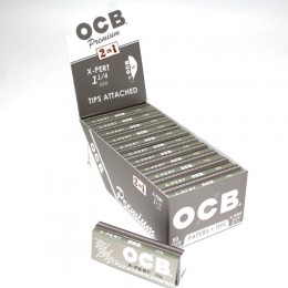 OCB Premium 2in1 X-Pert Tips Attached 1 1/4 Size  50 Leaves Per Pack 