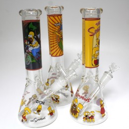 10'' Beaker Picture Art Water Pipe Glass On Glass 