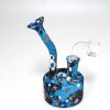 6'' Silicone Printed Color Round Base Design Dab Rig Water Pipe With Banger 