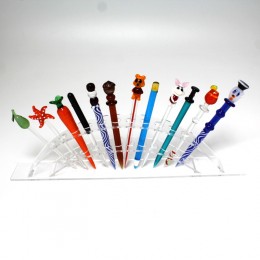 11.5'' Plastic Dabber Display With 12 Pcs Assorted Design Glass  Dab Tool 