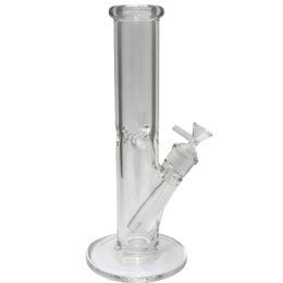 12'' 9 MM Thick Flat Bottom Straight Shooter Water Pipe With Down Stem & 14 MM Male Bowl Glass On Glass  