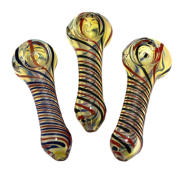4'' Swirl Color Heavy Duty Glass Hand Pipe 