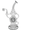 11.5'' Flat Bottom Double Recycle Design With 4 Holes Dab Rig Water Pipe14 MM Male Banger 