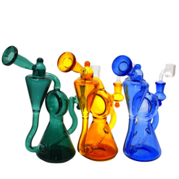 8.5'' Solid Color New Unique Handled Design Dab Rig Water Pipe14 MM Male Banger 