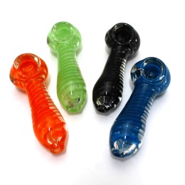 3'' Solid Color Swirl Design Glass Hand Pipe