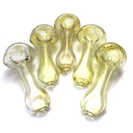 3.5'' Clear With Bubble Head Glass Hand Pipe 