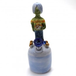 8'' Ceramic Art Design Water Pipe With 14 MM Male Bowl Glass On Glass 