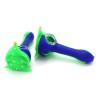 4'' Silicone Blue / Green  Color Hand Pipe With Glass Bowl 