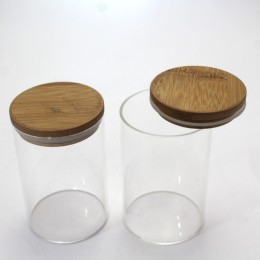 Glass Jar With Wooden Lid Medium Size