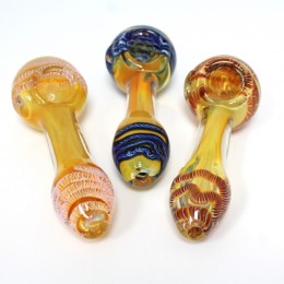 5'' Inner Swirl Color  Heavy Duty Thick  Glass Hand Pipe 