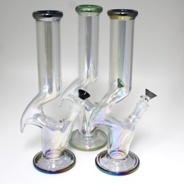 12'' Hook Design Rainbow Color Water Pipe Glass On Glass 