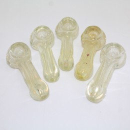 3'' Silver Fumed Clear  Glass Hand Pipe 
