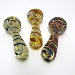 4'' Multi  Swirl Color  Heavy Duty Glass Hand Pipe 