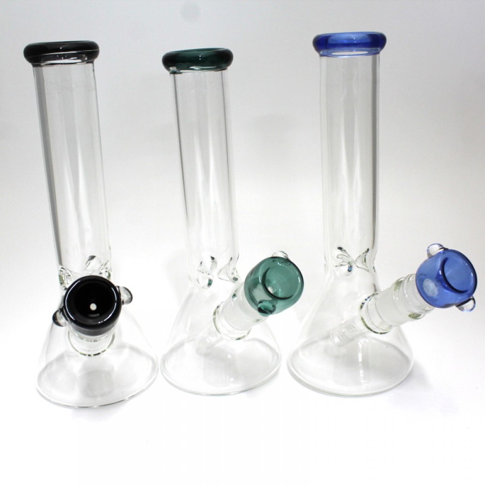 10'' Beaker Water Pipe With Down Stem & 14 MM Male Bowl