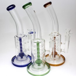 13'' Inner Coil  Design Percolator Water Pipe With 18 MM Male Bowl 