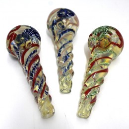 4'' Twisted Design  Heavy Duty Glass Hand Pipe 