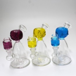 6'' Liquid Filled Character Design Dab Rig Water Pipe With Liquid Filled 14 MM Male Glass On Glass Bowl 