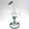 10'' Flat Bottom Tree Percolator Dab Rig Water Pipe With 14 Mm Male Banger 