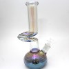 14'' Round Base Zig Zag Colorful Heavy Water Pipe With 14 MM Male Bowl Glass On Glass 