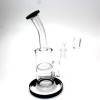 9'' Flat Bottom Inline With Honey Comb Dab Rig Water Pipe With 14 MM Male Banger 