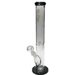 15'' High Up USA Made Straight Water Pipe Glass On Glass 