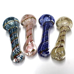 4'' Multi Swirl Color Heavy Duty Glass Hand Pipe 