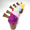 6'' Silicone Ice Cream Shape Multi Color  Water Pipe with 14 MM  Glass Bowl 