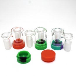 90 Degree Mini Ash Catcher 18 MM Male To 14 MM Female With Silicone Base 