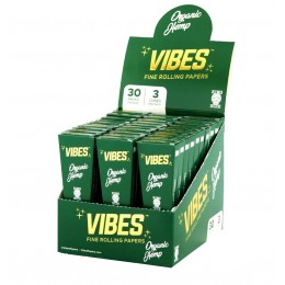 Vibes Cone Organic  Hemp King Size 30 Packs Per Box / 3 Cones Per Pack 