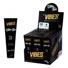 Vibes Cones  Ultra Thin 1  1/4 Size 30 Packs Per Box / 6 Cones Per Pack 