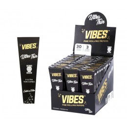 Vibes Cone Ultra Thin King Size 30 Packs Per Box / 3 Cones Per Pack 