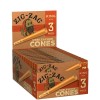 Zig Zag Unbleached Cones King Size 3 Pack / 24 Ct Box 