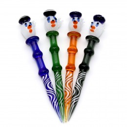 5''  White Face Crown Glass Dabber 