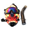 Skull Design Multi Color Gas Mask With Acrylic Water Pipe Set 