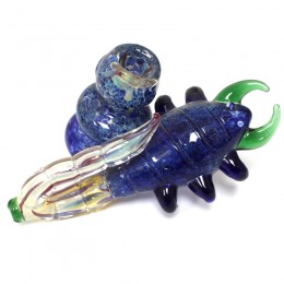 7'' Scorpion Design Blue Art Color Bubbler Large 