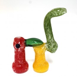 7''  Double Chamber  Rasta Color Bubbler Large Size 
