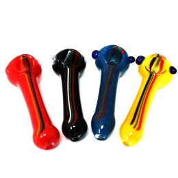 4'' Assorted Color Heavy Duty Glass Hand Pipe 